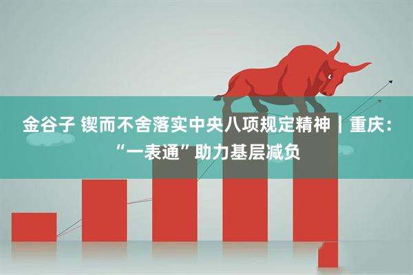 金谷子 锲而不舍落实中央八项规定精神｜重庆：“一表通”助力基层减负